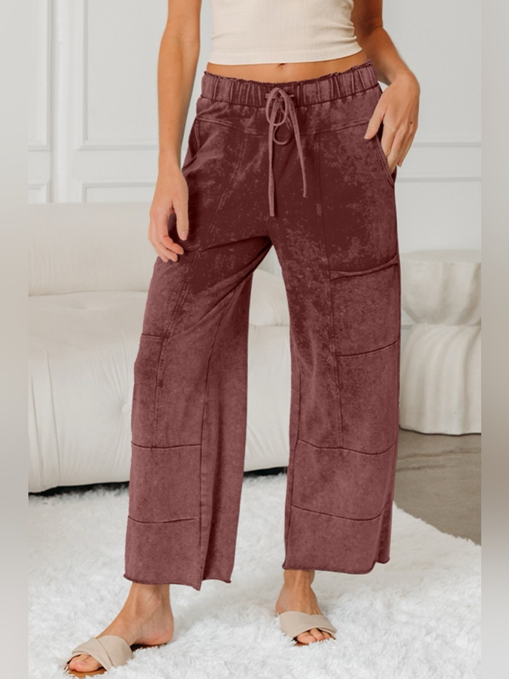 Wash Wide Leg Pants